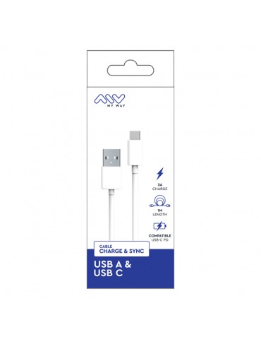 Cable USB A - USB C 1M Blanc